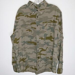 Camo long sleeve button down
